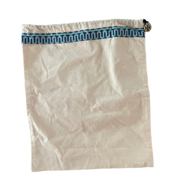 Tory Burch Drawstring Tan Linen Bag 12 x 15 - Picture 1 of 3